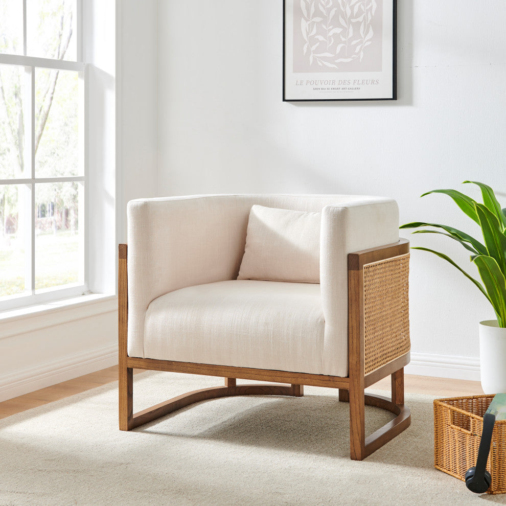 Velma Accent Arm Chair w/ Rattan