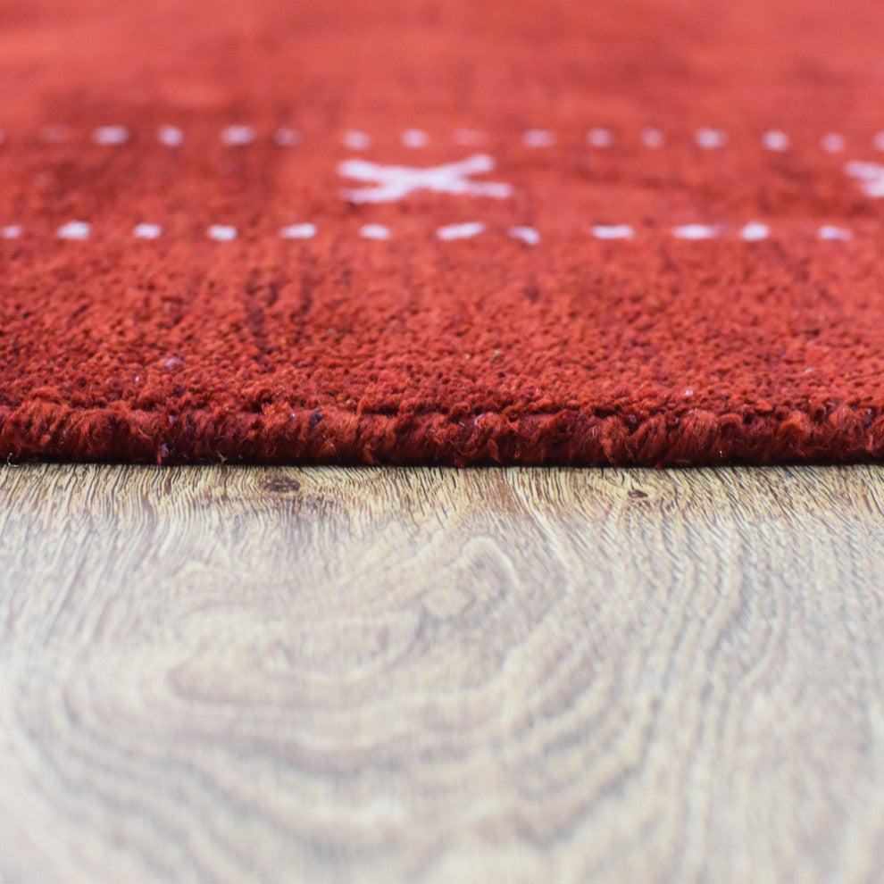 HAND KNOTTED LOOM SILK ECO-FRIENDLY RUGS-6'x9',Rectangle,Light Red,Contemporary