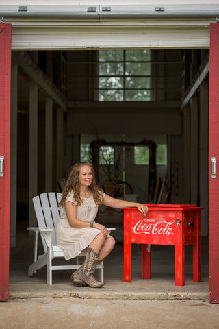 Coke Cooler 54Qt Wood Vintg Red