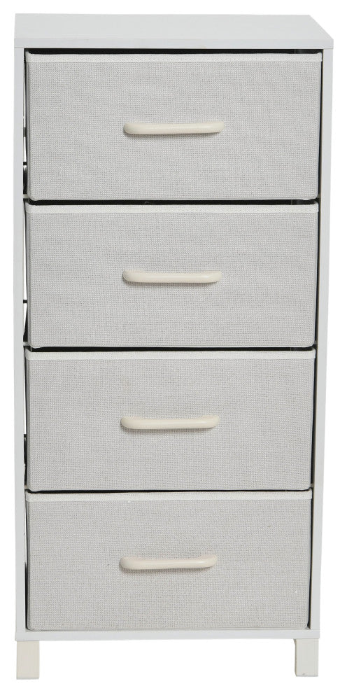 Dresser Tower Chest of Drawers Scandinavian White With 4 White Strorage Drawers