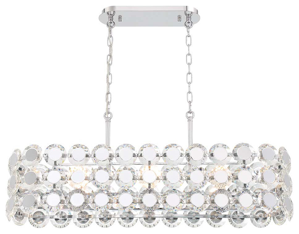 Perrene 8-Light Chandelier, Chrome