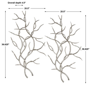 Silver Branches Wall Art, Set of 2 Designed by Grace Feyock
