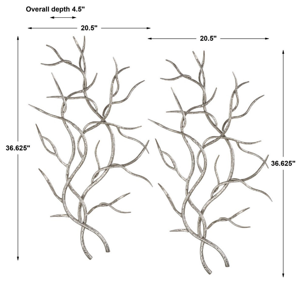 Silver Branches Wall Art, Set of 2 Designed by Grace Feyock
