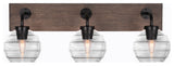 Oxbridge, Bath Bar, Matte Black & Painted Distressed Metal, 6" Clear Ribbed