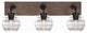 Oxbridge, Bath Bar, Matte Black & Painted Distressed Metal, 6" Clear Ribbed