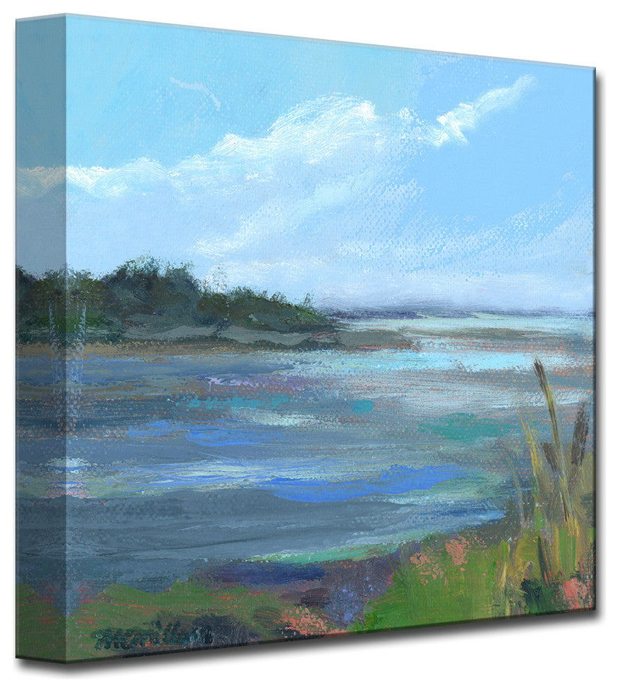 Coral and Blues' Ready2HangArt Canvas by Leslie Owens, 16"x16"