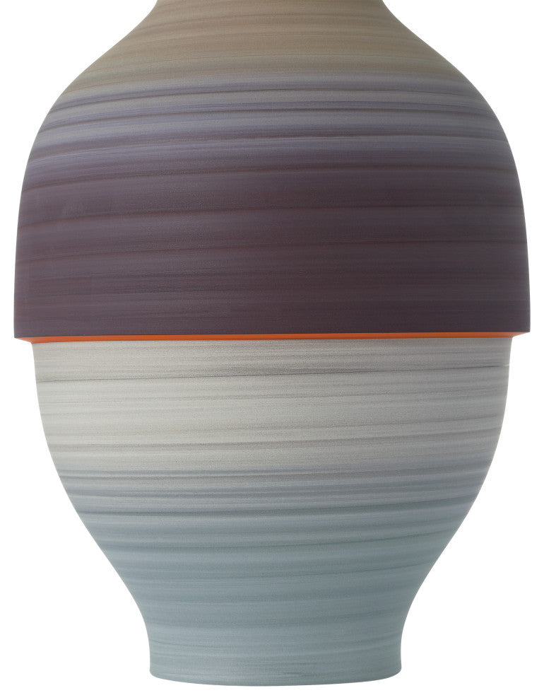 Happy 80's Gray, Beige, Orange & Blue Vase, 3-Piece Set
