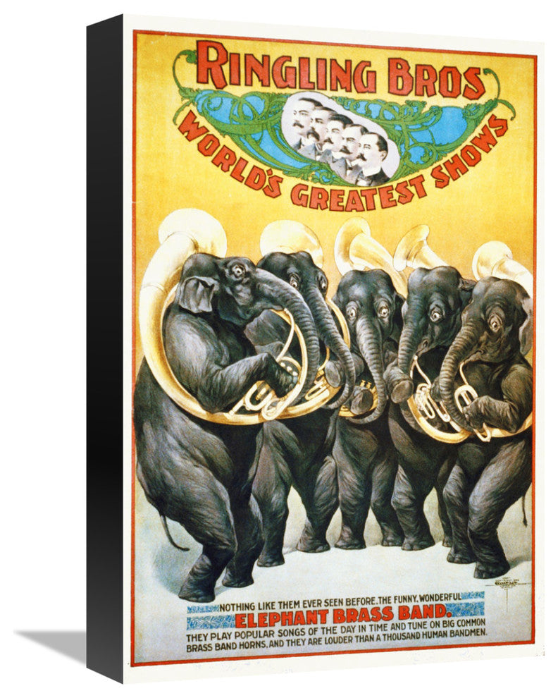 Ringling Bros, The Funny, Wonderful Elephant Brass Band, 1899, 11x16