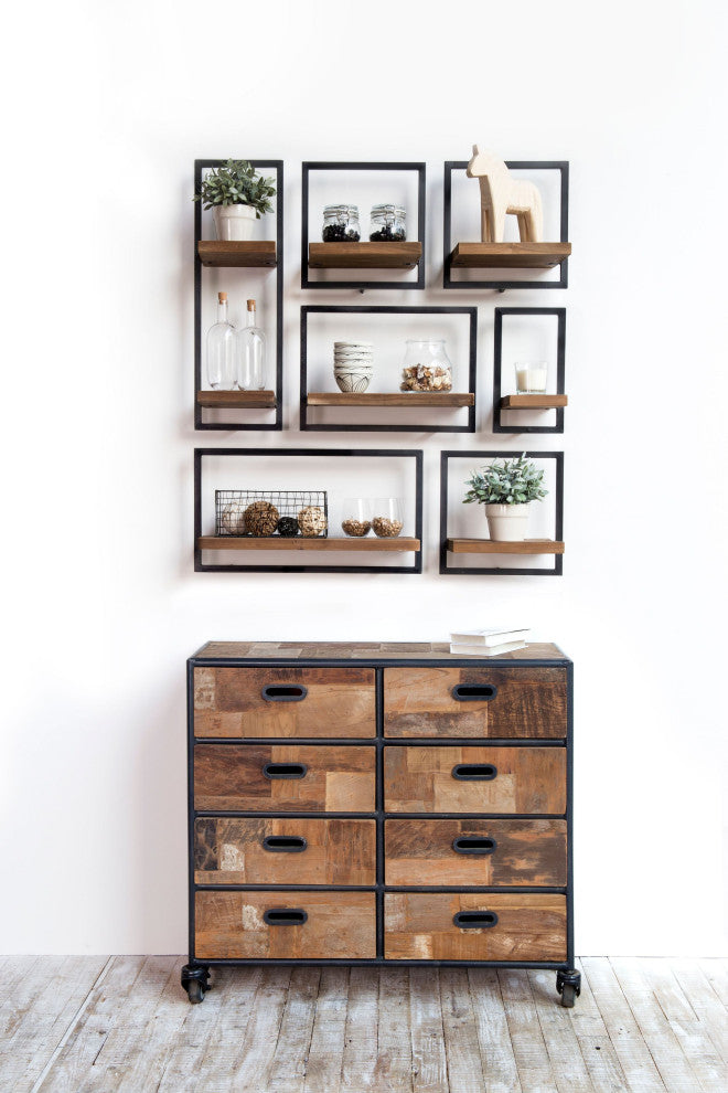 D-Bodhi 10" Wide Metal Frame 2-Tiered Wall Shelf