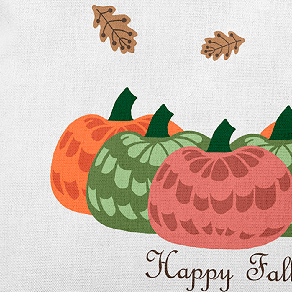Happy Fall Pumpkins Accent Pillow, Coral, 20"x20"