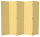 6' Tall Woven Fiber Room Divider, 5 Panel, Dark Beige