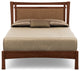 Monterey Bed, Upholstered Headboard, Cognac Cherry, Dark Brown Microsuede, Full