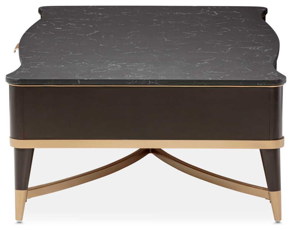 Malibu Crest Rectangular Cocktail Table - Crotch Mahogany