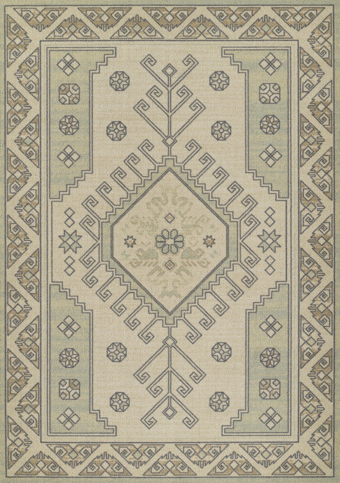 Momeni Anatolia Wool and Nylon Sage Area Rug 3'3" X 5'