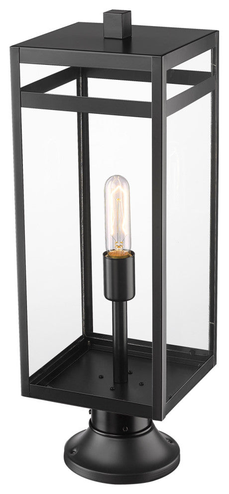 Z-Lite 596PHBR-553PM Nuri 24" Tall Outdoor Single Head Post Light - Black