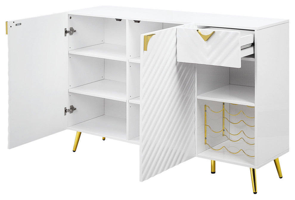 ACME Gaines Server in White High Gloss Finish