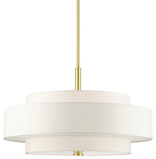 Livex Lighting 50875 Meridian 5 Light 24"W Drum Chandelier - Satin Brass