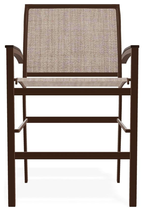 Bazza Sling Balcony Height Stackable Outdoor Stool, Augustine Fennel/Kona