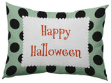 Happy Halloween Dots Accent Pillow, Mint Green, 14"x20"