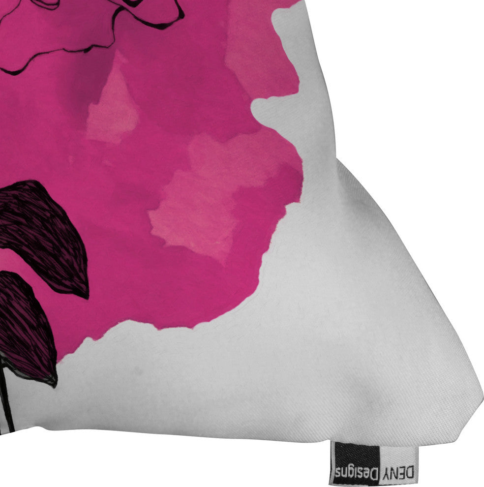 Deny Designs Morgan Kendall Pink Spray Roses Outdoor Throw Pillow