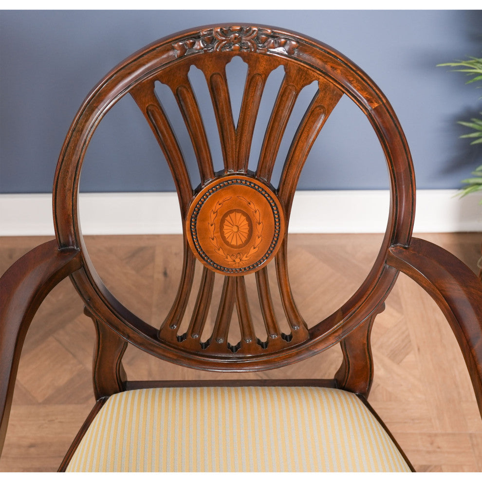 Round Back Inlaid Arm Chair