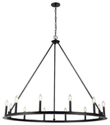 Dainolite CLB-4812C-MB 12 Light Chandelier, Matte Black