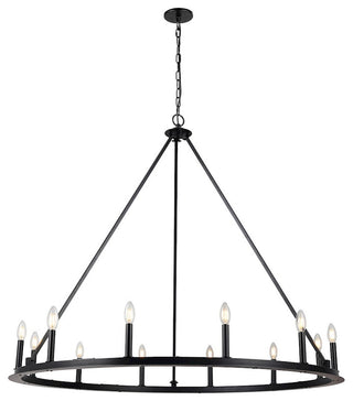 Dainolite CLB-4812C-MB 12 Light Chandelier, Matte Black