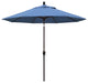 9' Bronze Push-Button Tilt Crank Aluminum Umbrella, Frost Blue Olefin