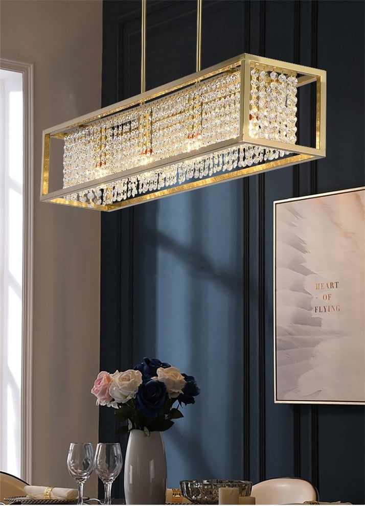 37" Modern LED Rectangle Kitchen Chandelier By Morsale