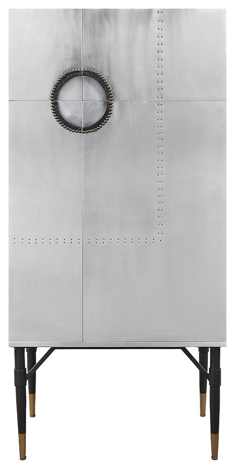 Yoela Wine Cabinet, Leather, Aluminum