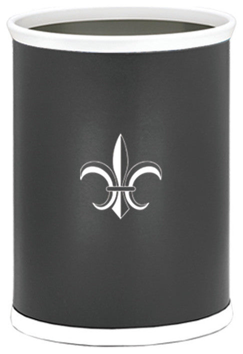 Kasualware 13Qt Oval Wastebasket, Fleur De Lis