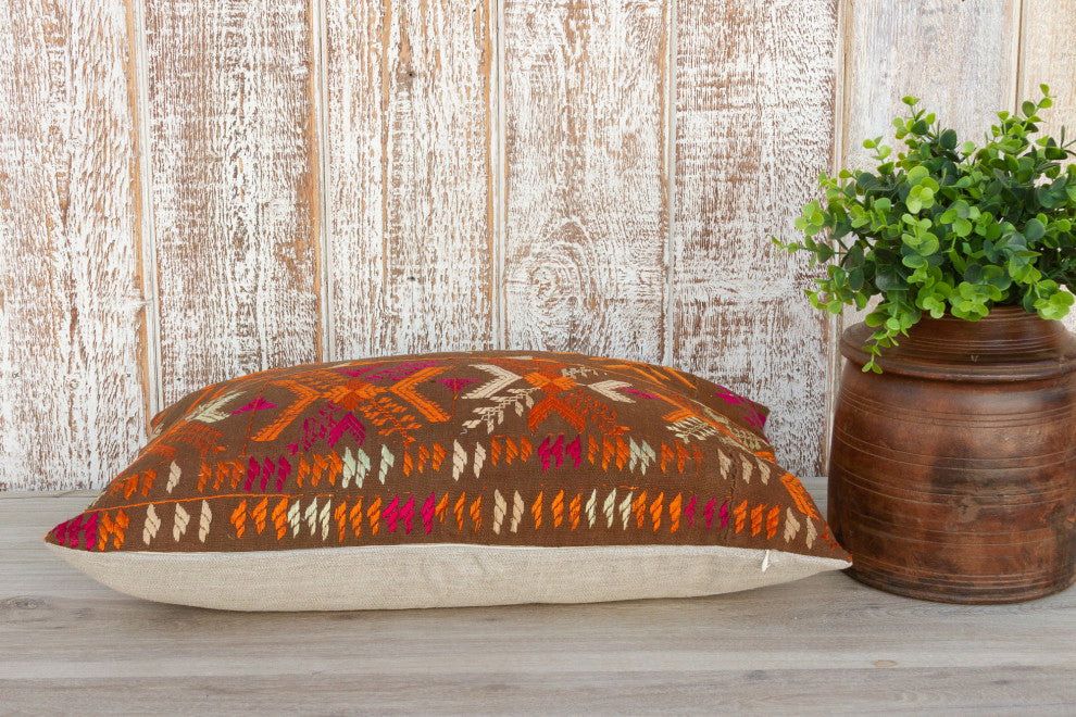 Chavi Antique Indian Folk Lumbar Pillow