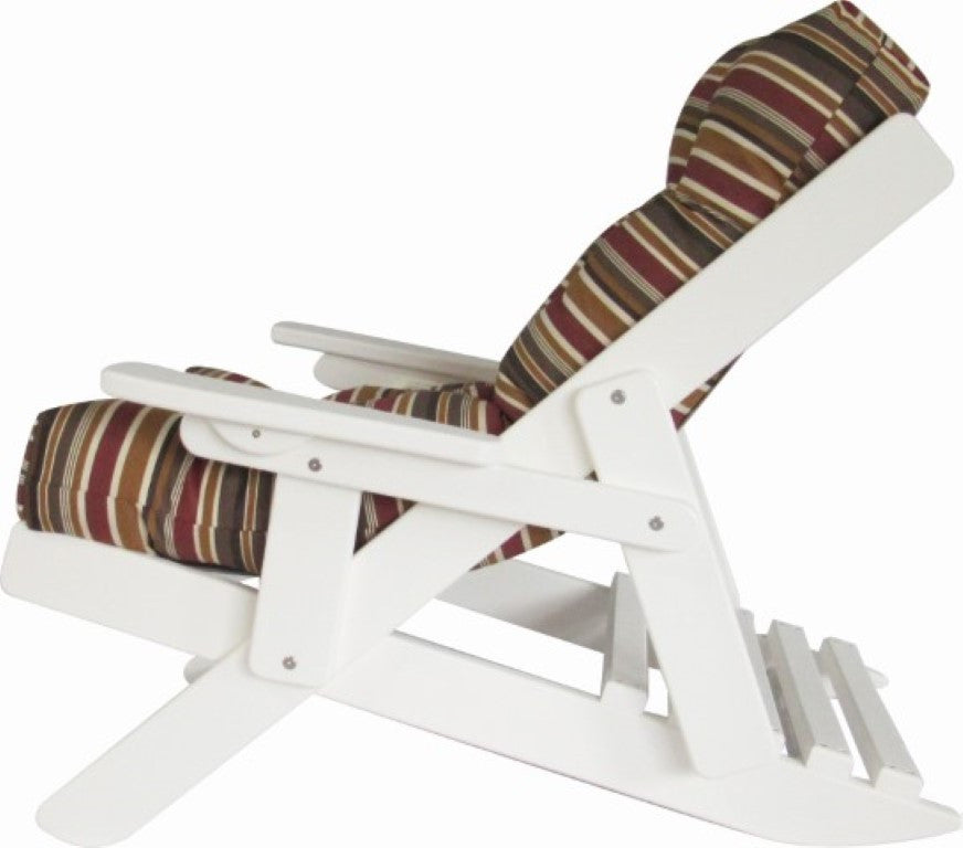 Folding and Reclining Siesta Chair, Poly Lumber, Bright White, Brannon Redwood
