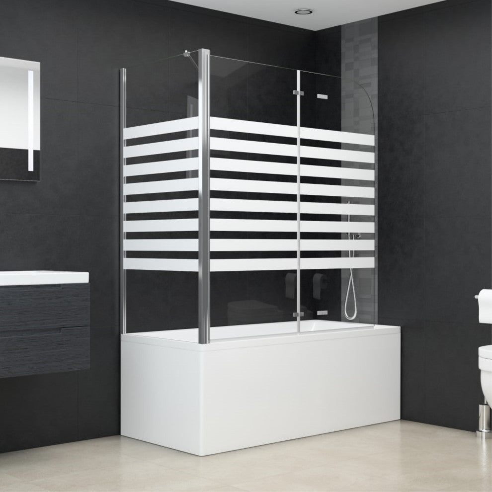 Vidaxl Bath Enclosure 47.2"x26.8"x51.2" Tempered Glass Stripe