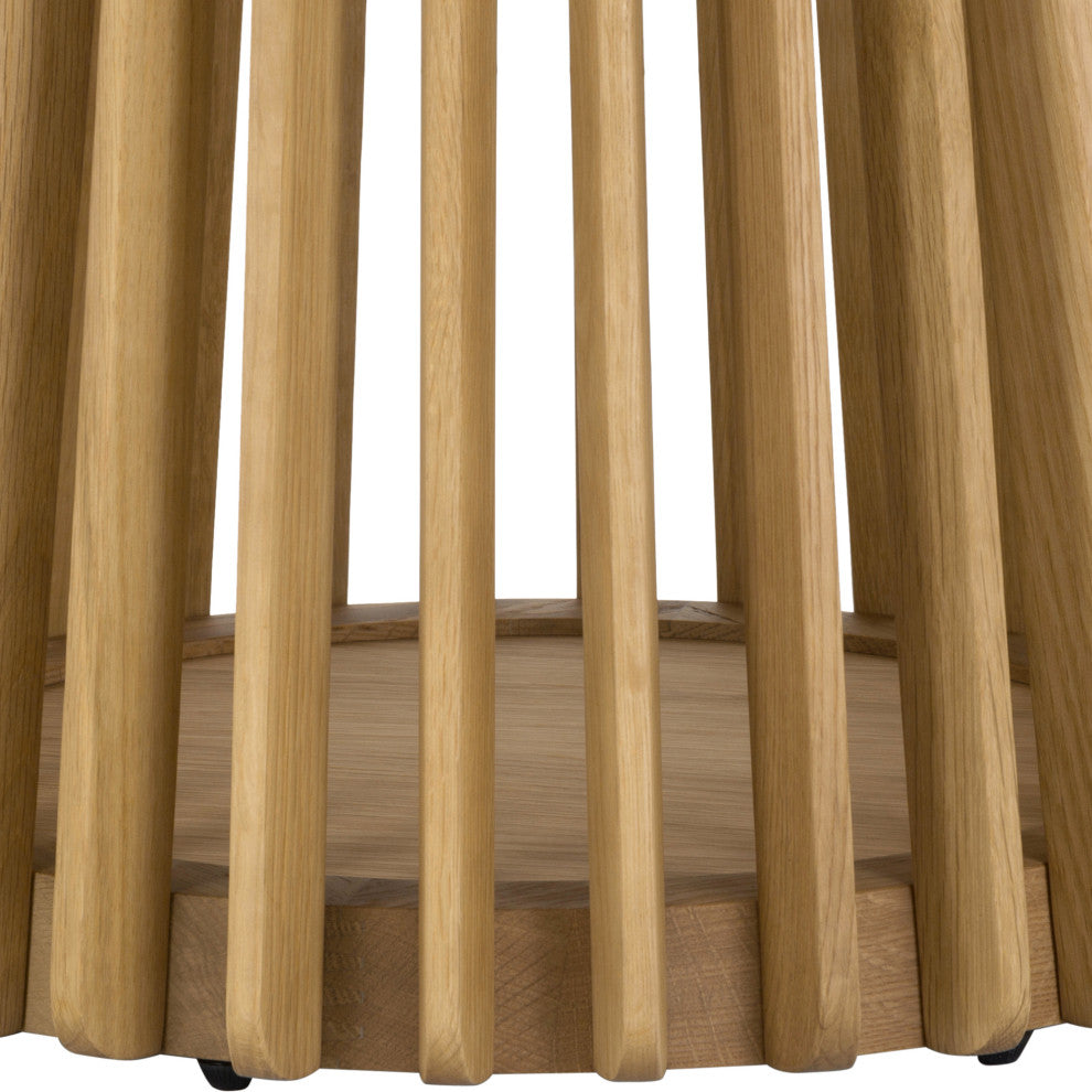 Pasadena 47" Wood Round Dining Table, Natural Oak Finish