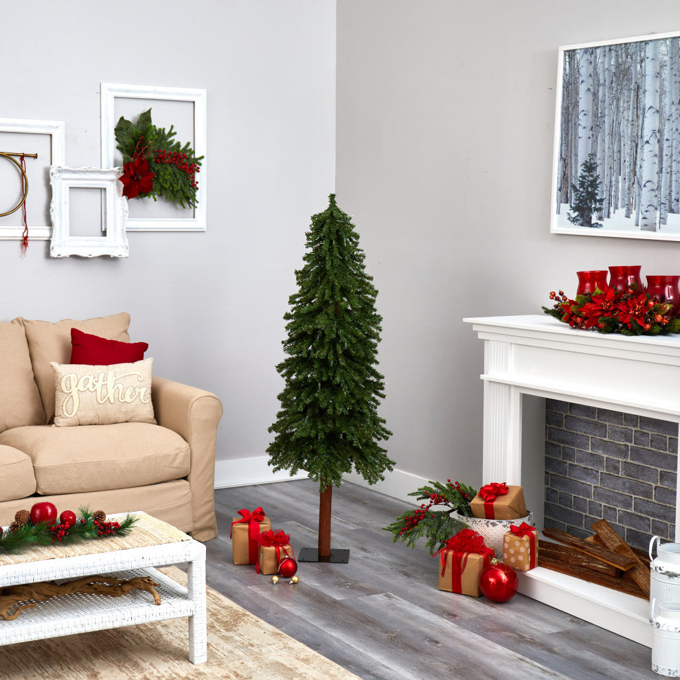 Nearly Natural 5ï¿½ Grand Alpine Artificial Christmas Tree with 200 Clear Lights
