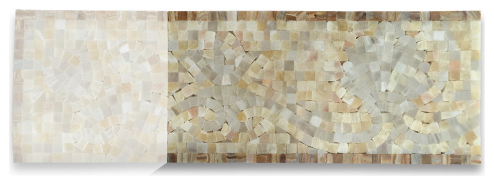 Marble Mosaic Border Listello Tile Possesion Onyx 5.9x12 Polished, 1 piece