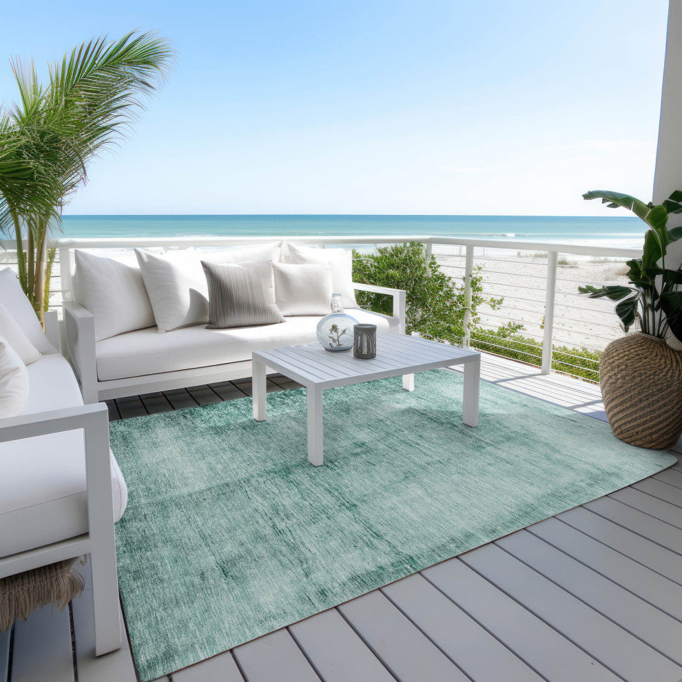 Machine Washable Indoor/Outdoor Chantille ACN1884 Teal 2'6" x 3'10" Rug