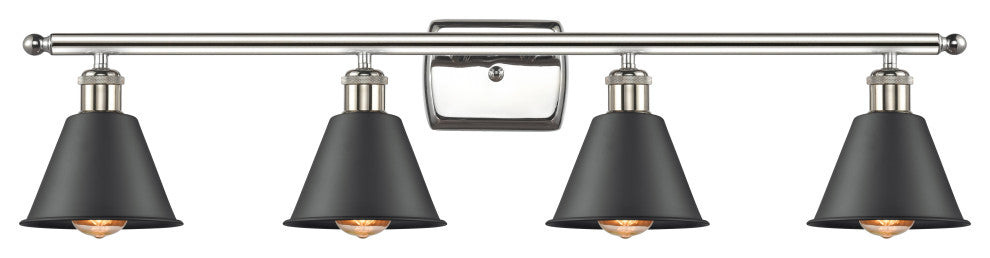Innovations 516-4W-PN-M8-BK-LED 4-Light Bath Vanity Light, Polished Nickel