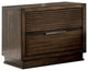 Benzara BM203203 Rustic Style Wooden Nightstand with Finger Pull Handle, Brown
