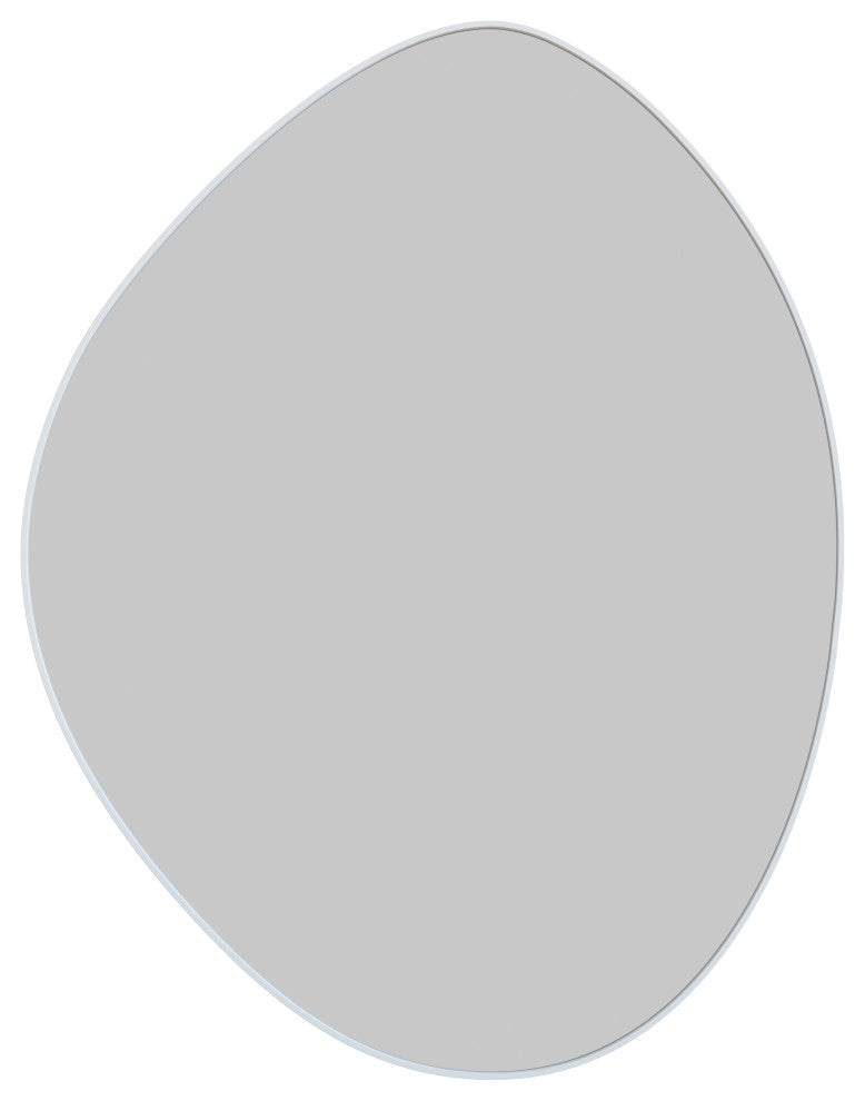 Starla 28 in. x 36 in. Pebble Mirror, White