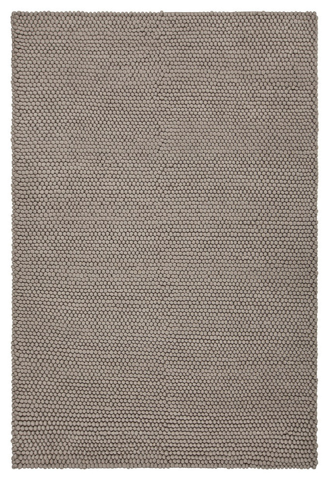 Quina Handwoven Contemporary Shag Rug, Silver, Rectangular 5'x7'6