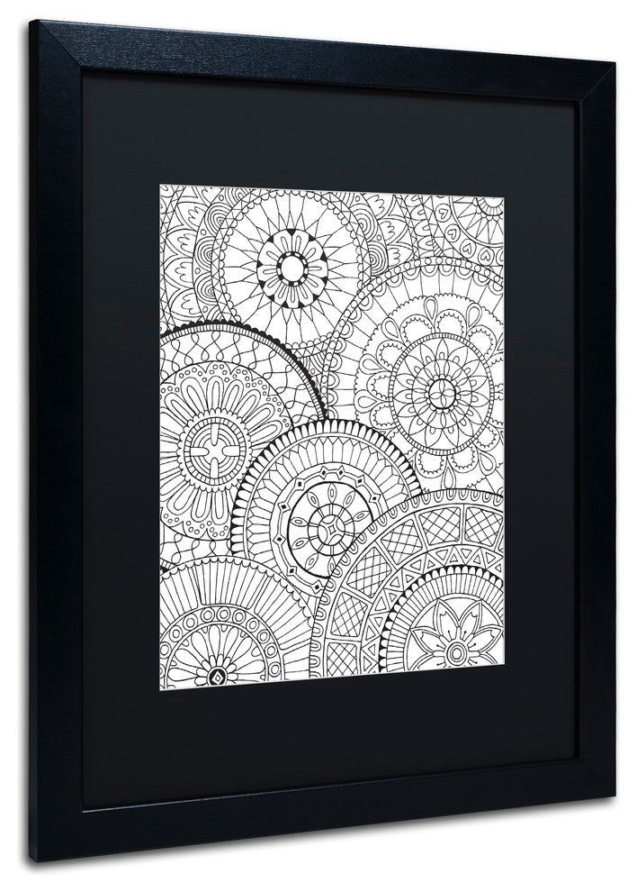 Hello Angel ''Page of Mandalas'' Art, Black Frame, Black Mat, 20x16