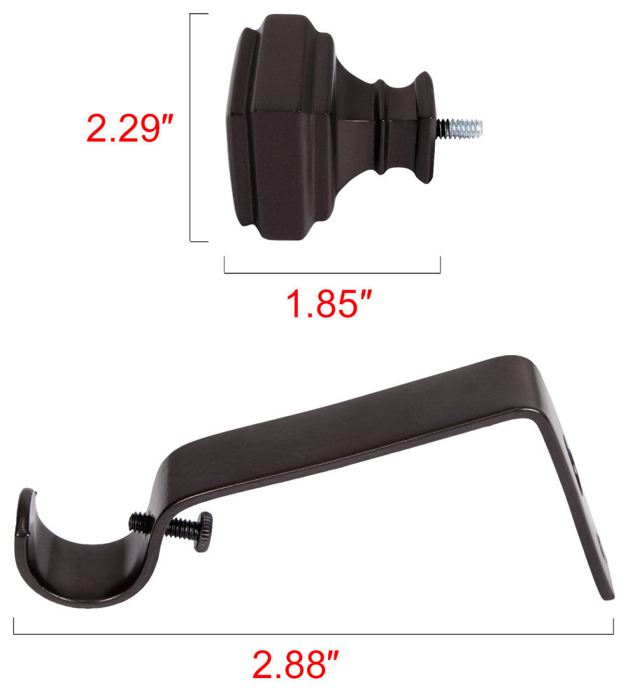 UTOPIA ALLEY 5/8 Inch Curtain Rod - Curtain Rods For Windows 28 to 48 Inch, Oil Rubbed Bronze