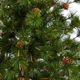 44" Colorado Mountain Pine Faux Xmas Tree W/Lights, Bendable Branches & Pinecone
