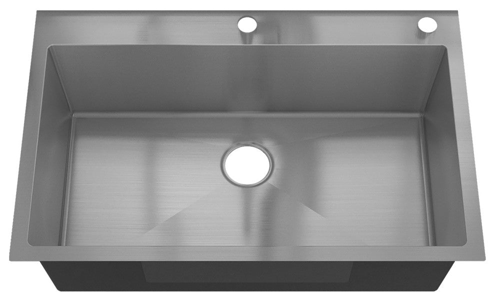 Sinber Single Bowl Kitchen Sink with 304 Stainless Steel Satin Finish, 33"x22", Drop in