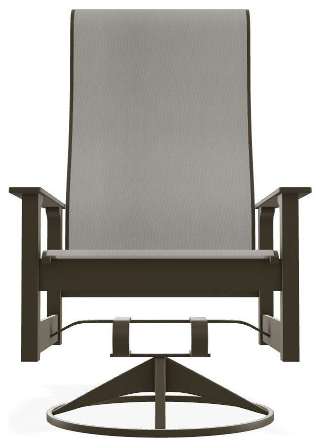 Leeward Sling Outdoor Swivel Rocker, Augustine Oyster/Beachwood