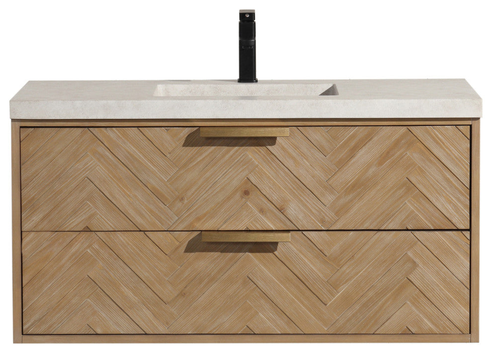 Carlsbad 42" Floating Bathroom Vanity Weathered Fir