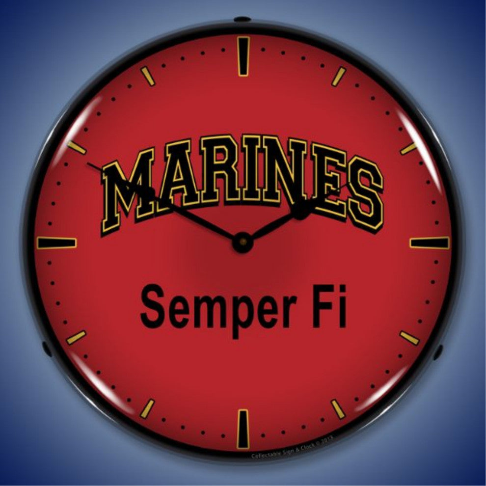1306456 Marines Semper Fi Clock