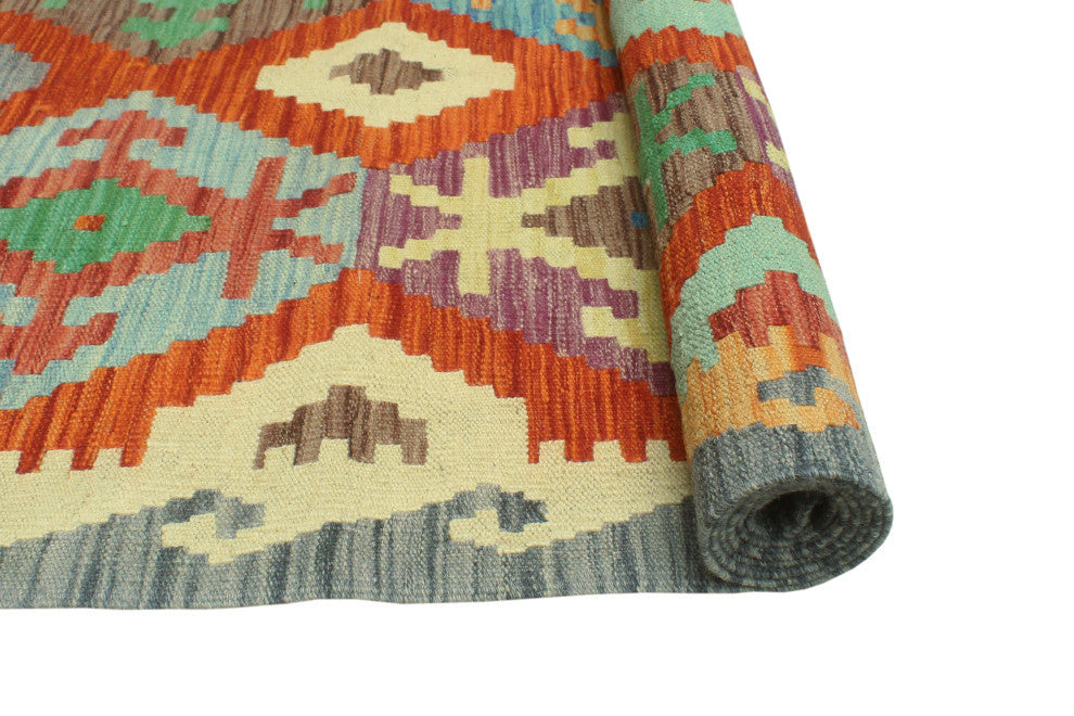 Sangat Flatweave Amaya Red/Purple Rug, 6'9 x 9'9